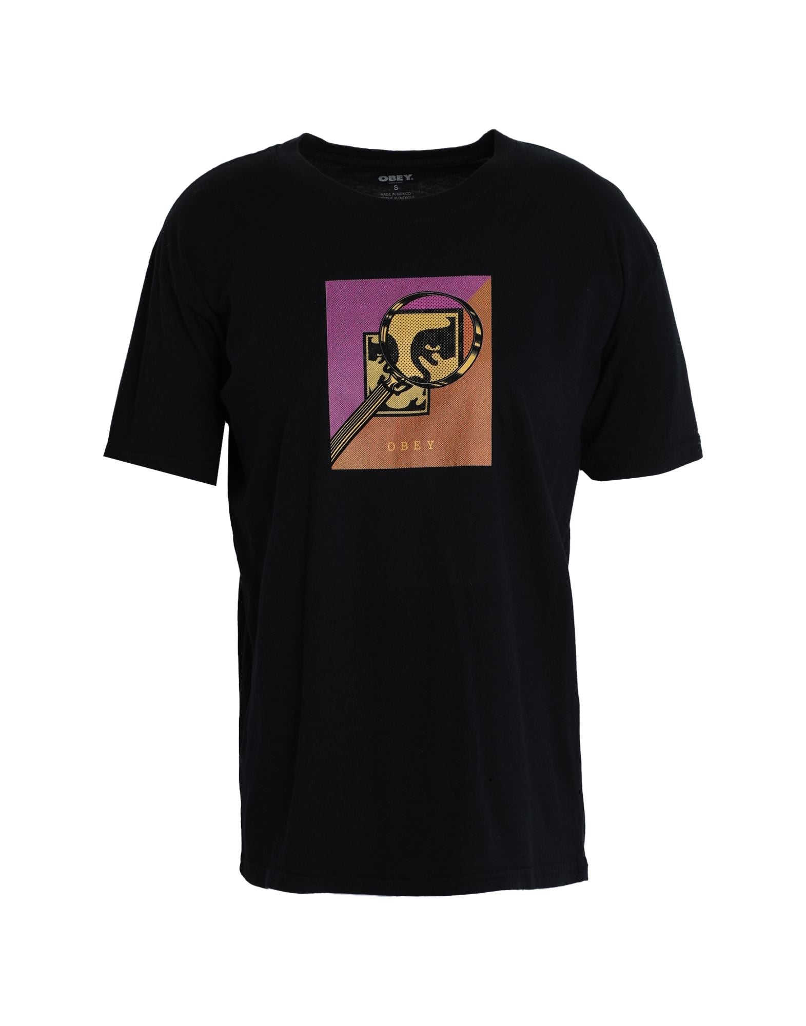 Tricou negru cu imprimeu OBEY - imagine 2
