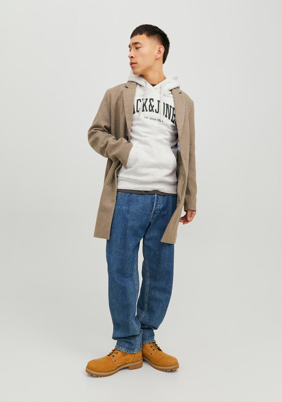 Hanorac gri deschis Jack & Jones JOSH – detaliu 3