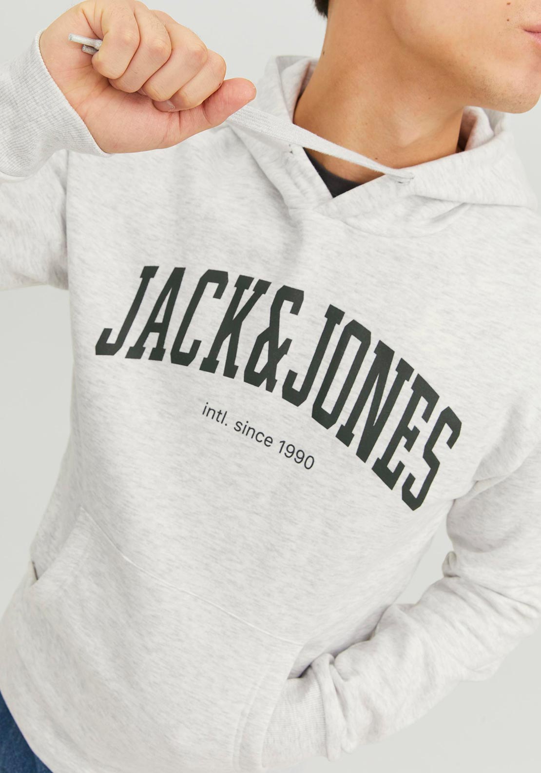 Hanorac gri deschis Jack & Jones JOSH – detaliu 1