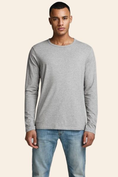 Bluză gri deschis cu mânecă lungă bărbați Jack & Jones Basic