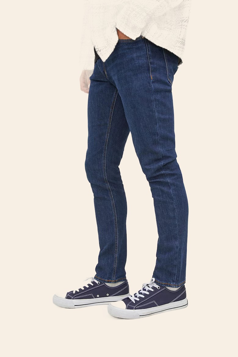 Blugi slim fit bărbați Jack & Jones Glenn, albastru închis