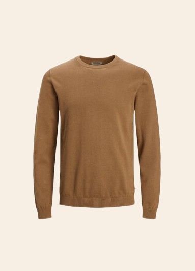 Pulover tricotat maro bărbați Jack & Jones JJEBASIC