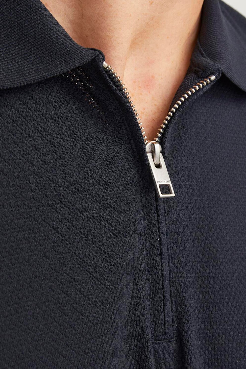 Tricou polo bleumarin cu fermoar bărbați Jack & Jones JJEMAC - imagine 6