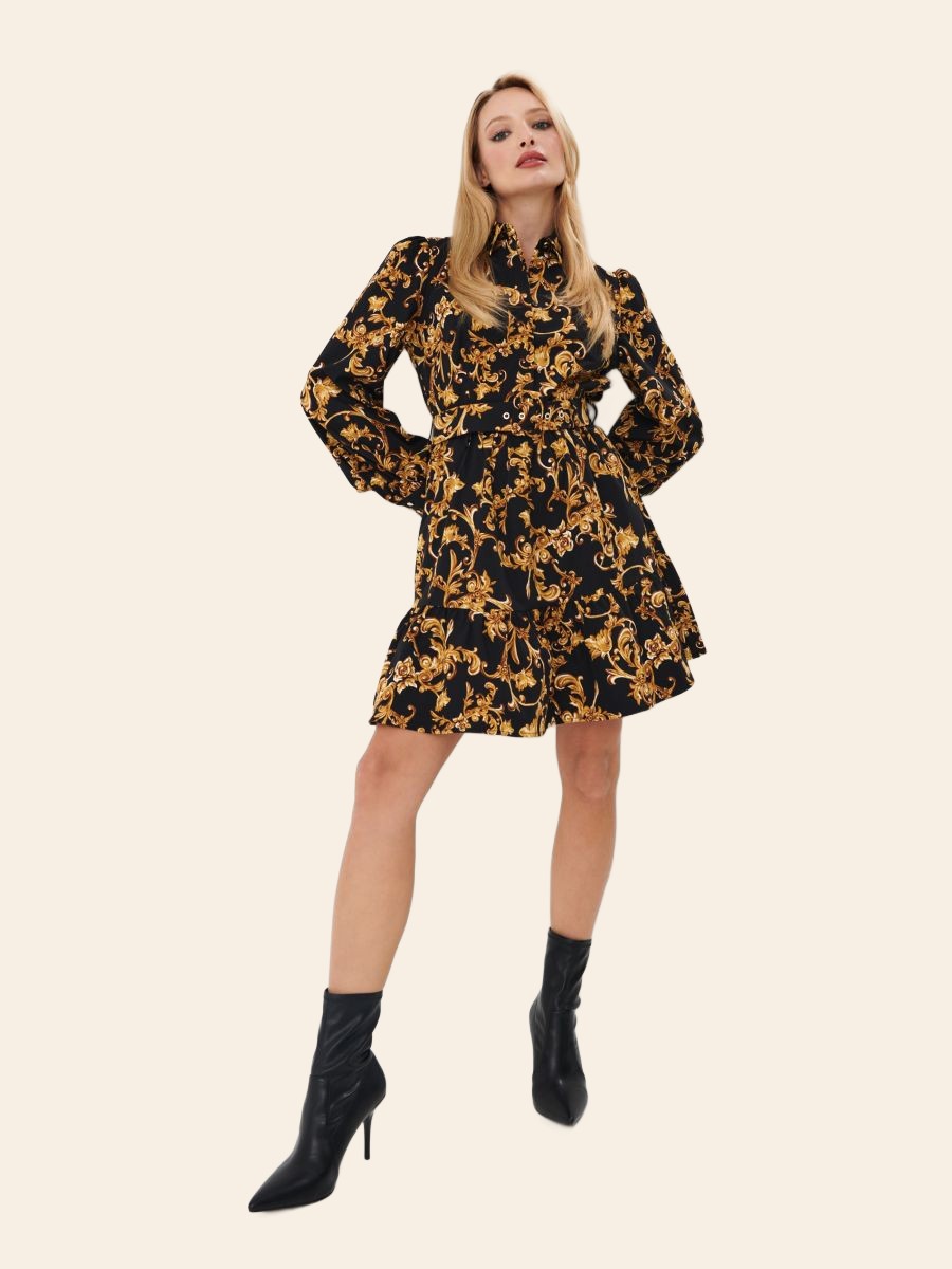 Rochie mini neagră cu curea Mohito