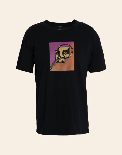 Tricou negru cu imprimeu OBEY